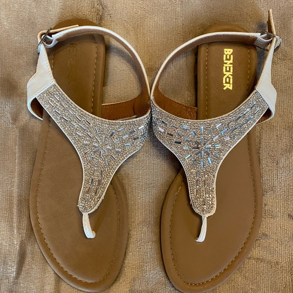 Sparkly T-Strap Sandals - Picture 1 of 4